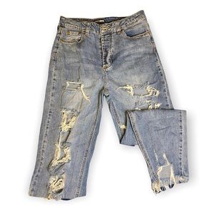 Fashion Nova Ripped Bottom Jeans